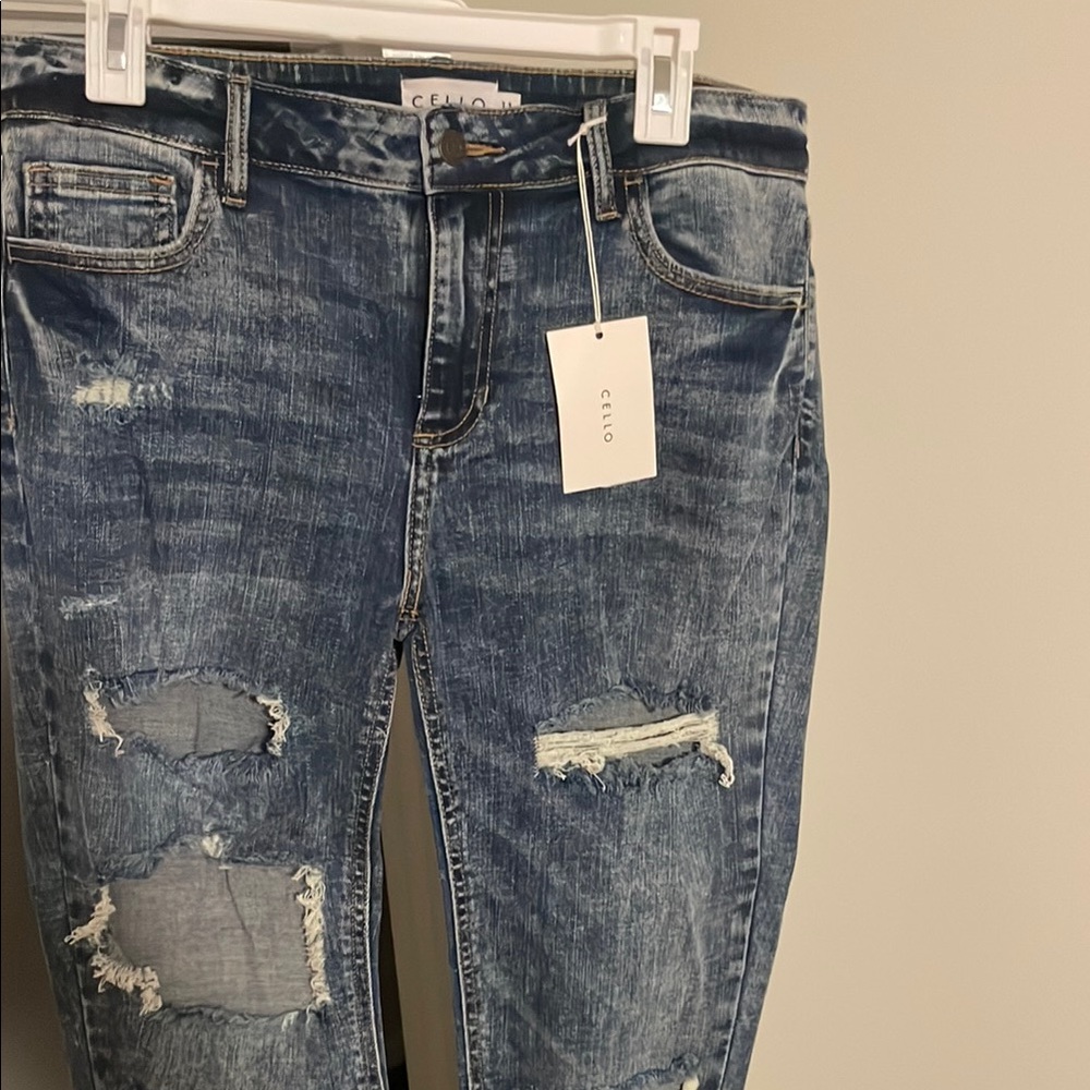 Cello Women's Distressed Blue Jeans ( The Karly Jeans )